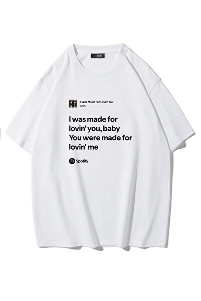 BRZ COLLECTION Tricou Unisex Supradimensionat Kiss - I Was Made For Lovin' Yo...