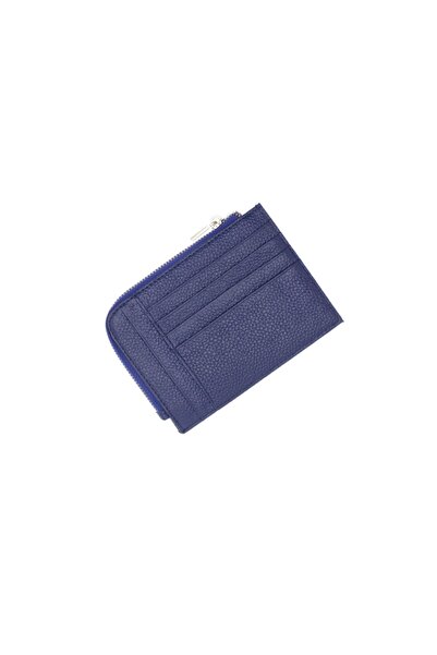 ButicCochet Portcard, din piele naturală, ButicCochet, 13 x 9 cm, Albastru - ...