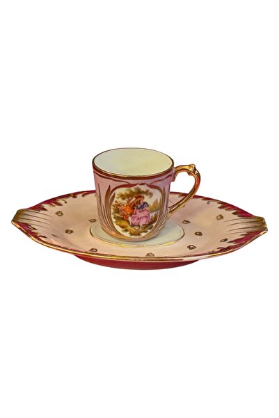 Fransız Limoges Hand Painted Porcelain Coffee Cup