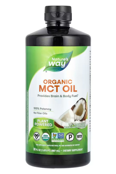 Nature's Way Organic MCT Oil, Brain and Body Fuel*, Liquid Coconut MCT Oil wi...