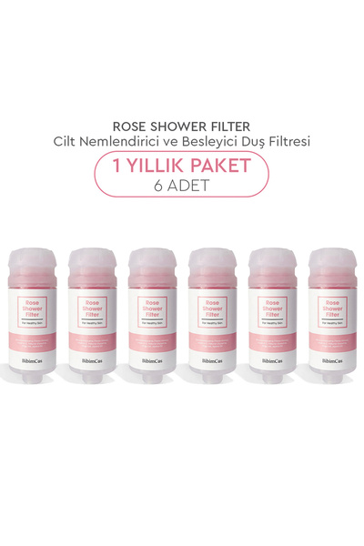 Bibimcos Rose Shower Filter - Gül Özlü Duş Filtresi 6'lı (1 Yıllık Paket)