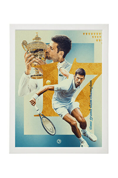 Boomah Accessories Novak Djokovic Tennis Poster with Frame 30x40cm