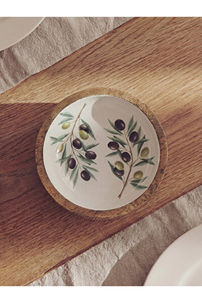 LC Waikiki Rmz Gi̇yi̇m Farkiyla Olive Printed Wooden Bowl