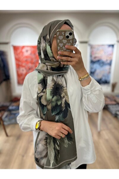 e.m ipek Rosavie Desen Soft Shawl - Khaki
