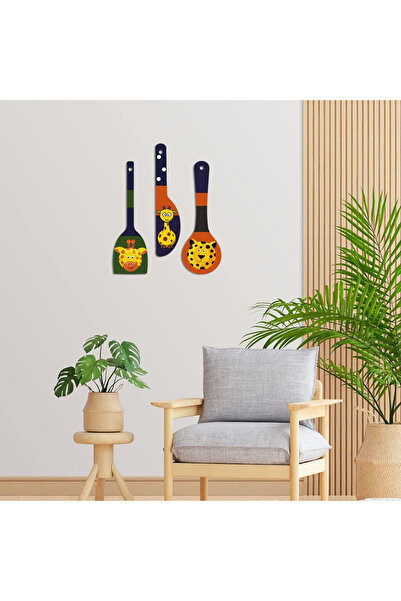Artvibes Cute Animals Wooden Wall Hanger Spoons for Home | Office | Living Ro...