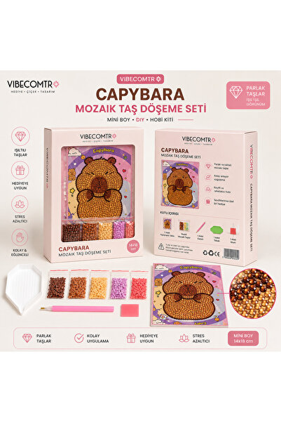 vibecomtr Capybara Diamond Painting Mozaik Taş İşleme Seti Mini DIY Hobi ve H...