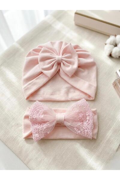 Bebila Baby Baby Girl Bandana and Bonnet Set of 2 Mevlütlük Photo Shoot Gift ...