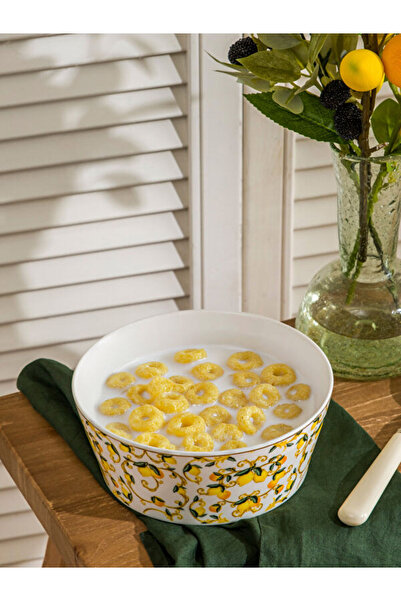 LC Waikiki Rmz Gi̇yi̇m Farkiyla Printed Porcelain Salad Bowl 18 cm