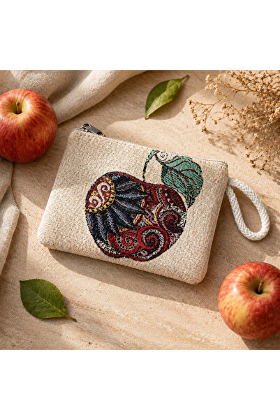BIJUTERI Cnt-6003 Apple Motif Tapestry Mini Handbag