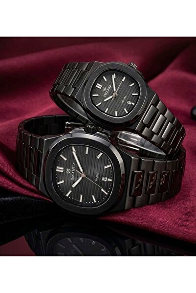 SMAKER Luxury Couple Watch Set - Matching His and Hers Quartz Watches with Ho...