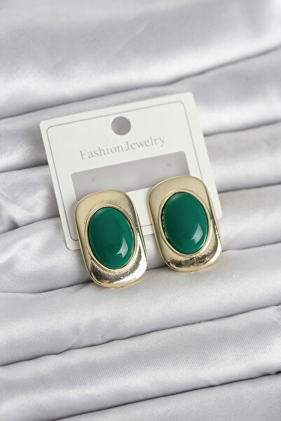 Generic Brand Green Color Square Model Vintage Women's Earrings 5886