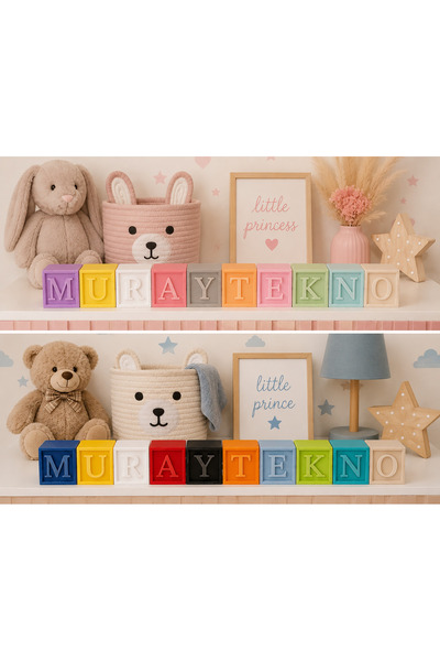MurayTekno Decorative Alphabet Letter Cube 5X5X5 cm Baby Room Birthday Baby S...