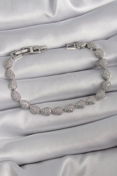 OEM Brass Silver Color Zircon Stone Drop Model Vip Series Women's Bracelet 58...