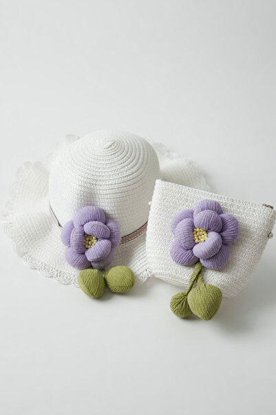Mollycrush Premium Gift Girls' White Straw Summer Hat and Bag Set |   Trendy ...