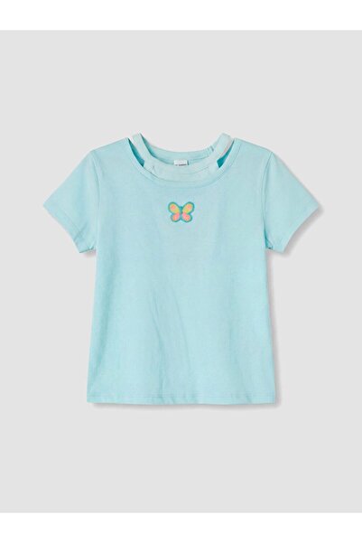 LC Waikiki Lcw Kids Butterfly Embroidered Girls' T-Shirt