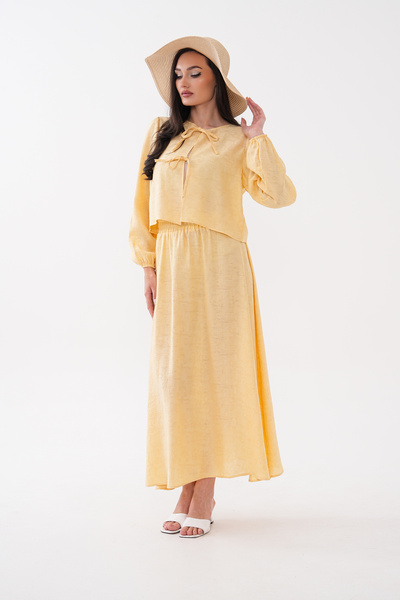 Mega Life Pre-Tieded Jacquard Knitted Skirt Suit