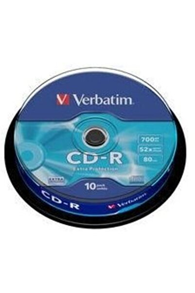 Verbatim CD-R virgine Datalife 52x 700MB, pachet de 10, cu protecție suplimen...