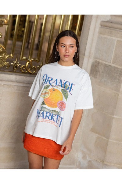 ZAVIXO Women's Oversize 100% Cotton Minimal T-Shirt Casual Urban Style