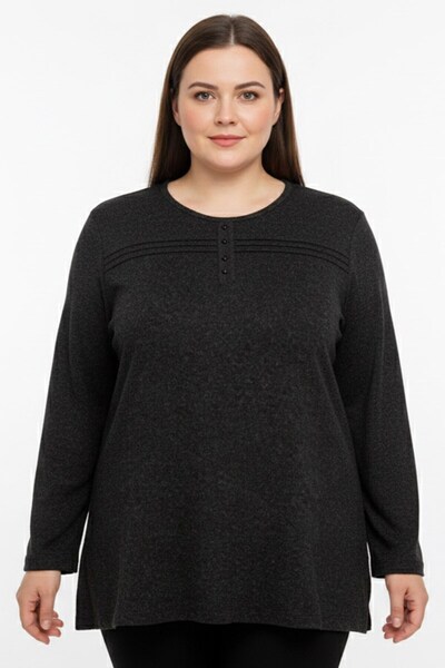 hadiora Women's Black Ruffle Collar Long Sleeve Combed Cotton Blouse