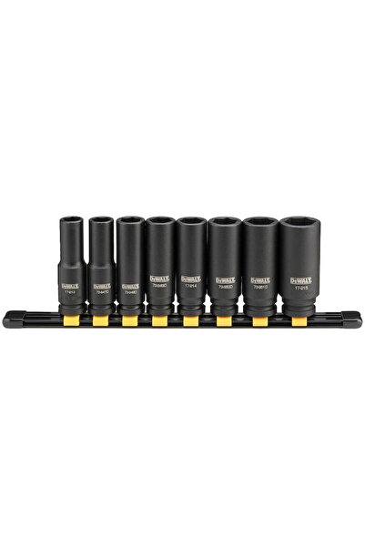 Dewalt DWMT 86090-0 8-piece impact socket set, 1/2 inch, dimensions 13-24 mm,...