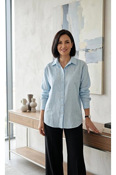 NevaMar Thin Linen Shirt with Stones
