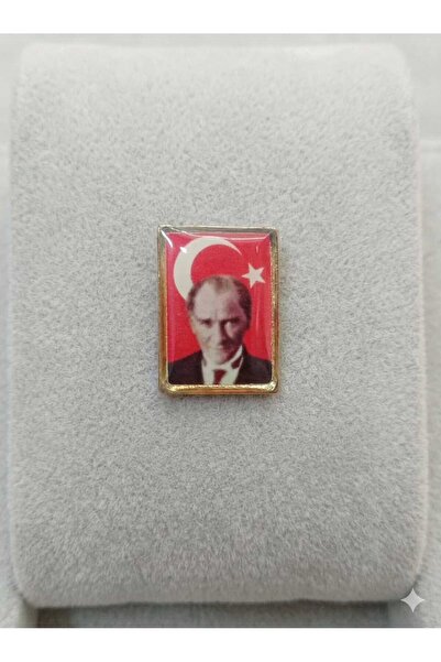 Ö ÖZMERT ASKERİ MALZEME Atatürk Yaka Rozeti Kırmızı Çerçeve