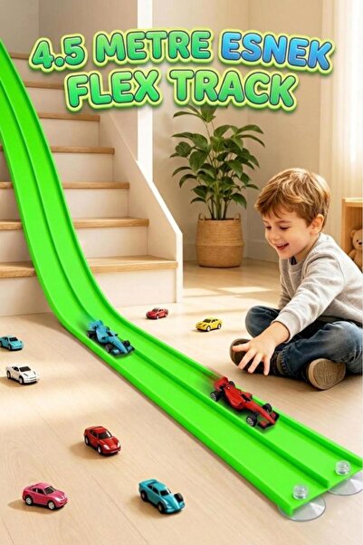 Tıfıl Toys 4.5 Metre Esnek Vantuzlu Taşınabilir 1:64 Ölçekli Arabalarla Uyuml...