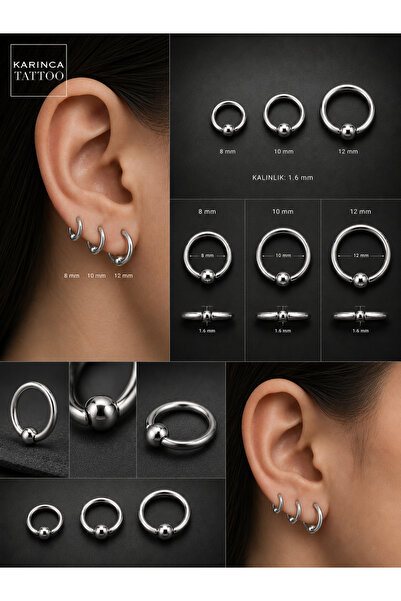 Karınca Piercing Halka Kalın Piercing 1.6 mm BCR Tünel Kulak Septum Piercing
