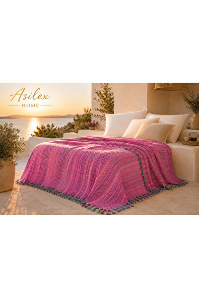 Asilex Home Collection غطاء سرير مزدوج منسوج من قماش البيكيه مقاس 200 × 250 س...