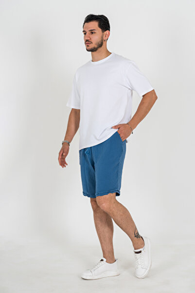 Botex 100% Cotton, Elastic Waist, Comfortable Fit, Men's Muslin Shorts