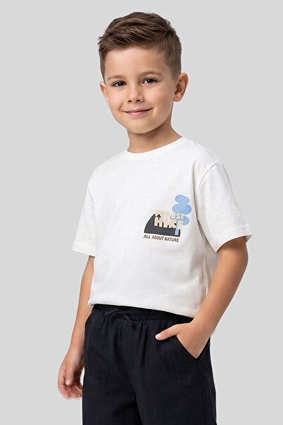 ww waka waka kids store تي شيرت قطني برقبة دائرية مطبوع عليه "Forest Hike" لل...