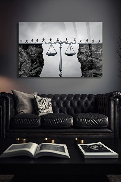 TAULART Scales of Justice Modern Wall Decoration Black and White Luxury Unbre...