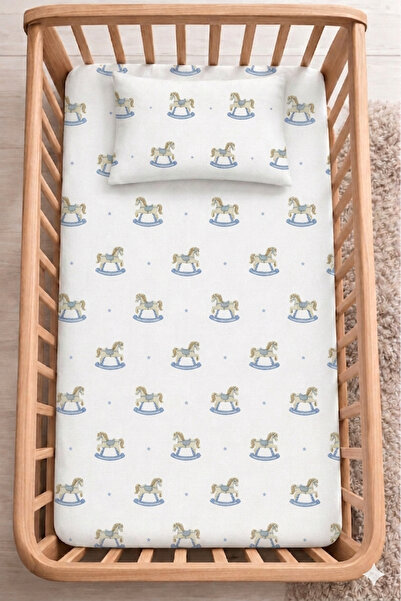 SUVAY 100% Cotton Elastic Baby Bed Sheet I + Pillowcase |   Park Bed 60X120 7...