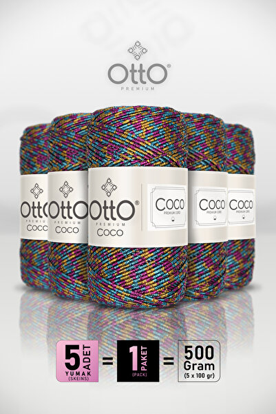 Otto Coco - Cocktail - 5-Pack - 2Mm/100Gr/125M - Glitter Cotton Bag and Acces...
