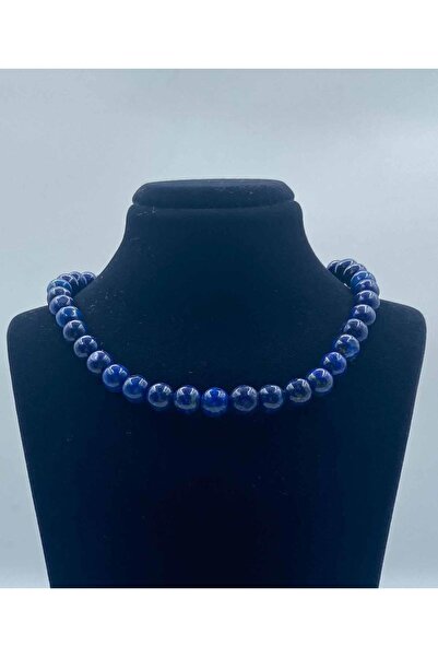LADIN DOGALTAŞ Lapis Lazuli Natural Stone Necklace 8 Mm Sphere Cut