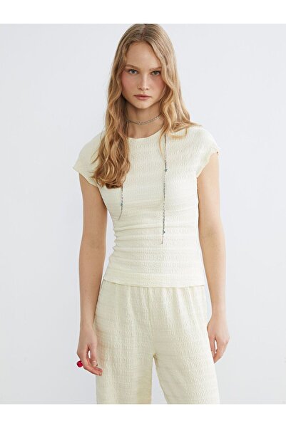 LC Waikiki Crew Neck Textured Blouse