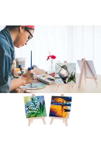 BPA Silk Route - Mini Canvases with Easels, 12 Pack Small Canvas Panel with T...