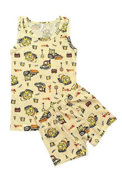 deve kids Set boxer pentru băieți, 100% bumbac, culoare bej, cu model cu mași...