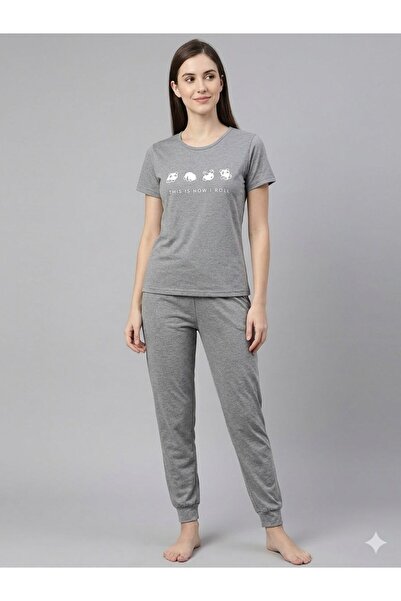 fameshomewear Summer 100% Combed Cotton Women's Soft Pandan Pattern Home Wear
