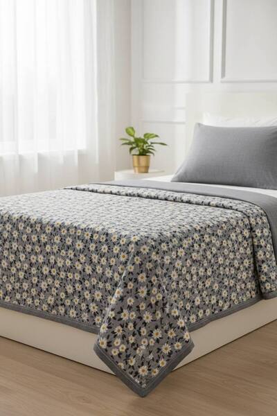 ŞENER HOME New Daisy Patterned Single Pique Set with Elastic Sheet