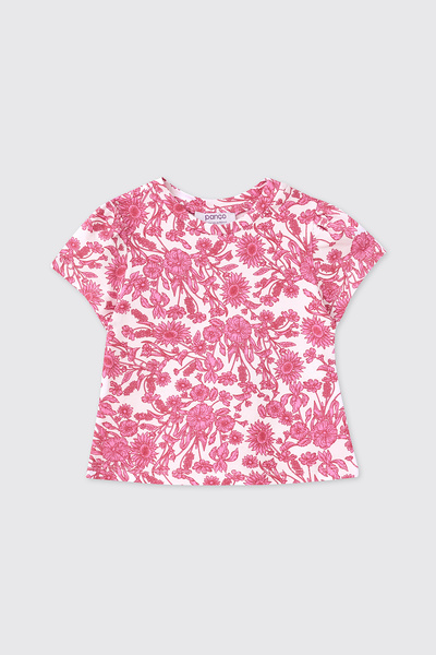 Panço Baby Girl Patterned Pink T-Shirt
