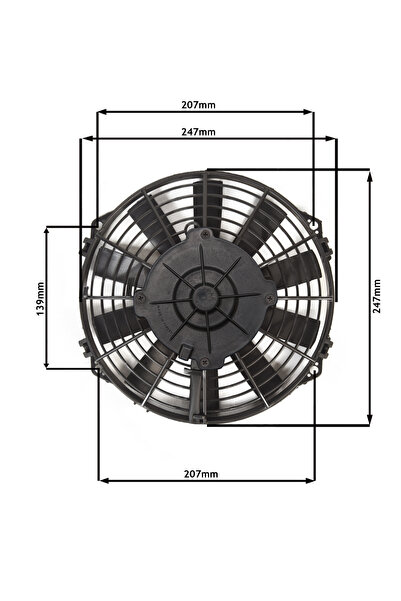 STAR MOTOR COMPANY 9 İNÇ 120 WAT 12 VOLT ÜFLEYİCİ AXIEL FAN