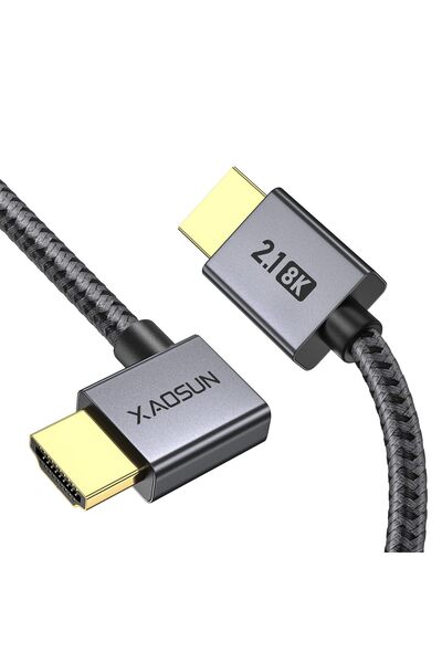 HDMI XAOSUN Right Angle 2.1 Cable 6.6FT, 48Gbps Ultra High Speed Cord Support...