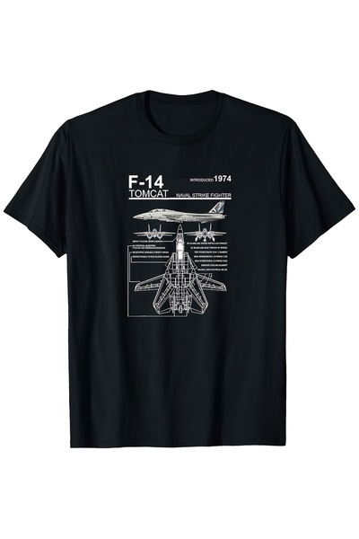 YIO YIO تي شيرت F-14 Tomcat Navy Fighter Jet للرجال