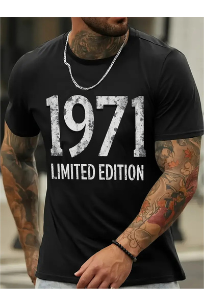 yiou trendy clothing تي شيرت رجالي من القطن الخالص 425، بطباعة ريترو 1971