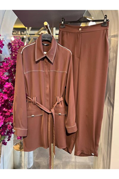 my312 Brown Suit with Sewing Details