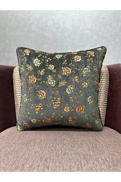 Fabricland Gobelin Woven Linen Antresite Color Ribbed Throw Pillow Cover 43X43Cm