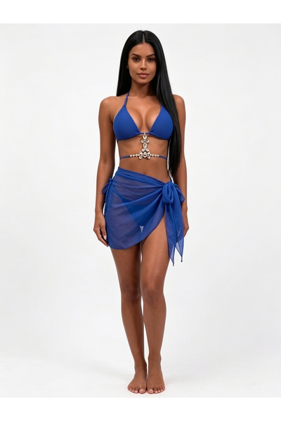 nuriçgiyim Viya Accessory Detailed Bikini Pareo Set