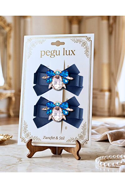 pegu baby collection 2-DELIČNA MALA MINI LUKS TAMNOMOŽDA PLAVA KRAVATA SA KRA...