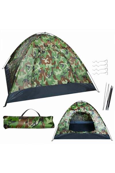 CASA JOY Cort de camping 2 x 2 x 1.3 m cu plasă de țânțari cu fermoar, imperm...